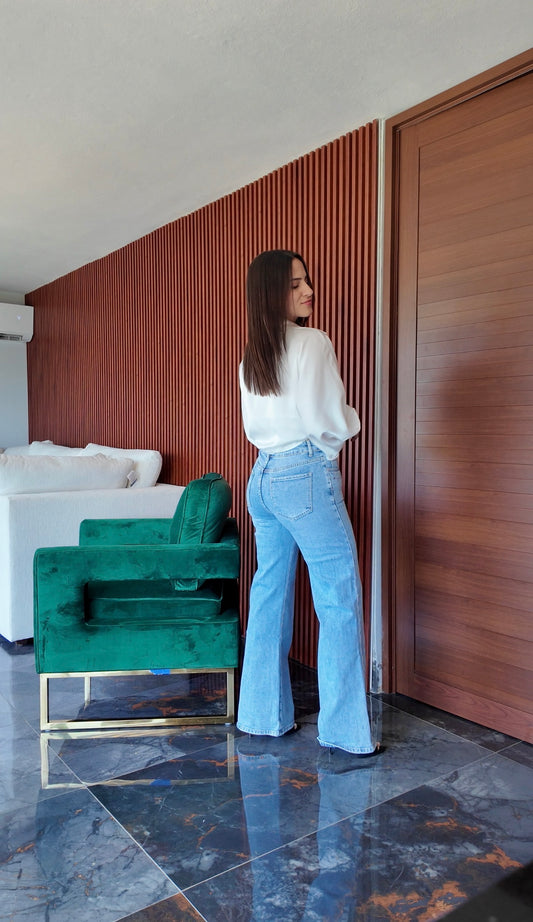 White Satin Blouse