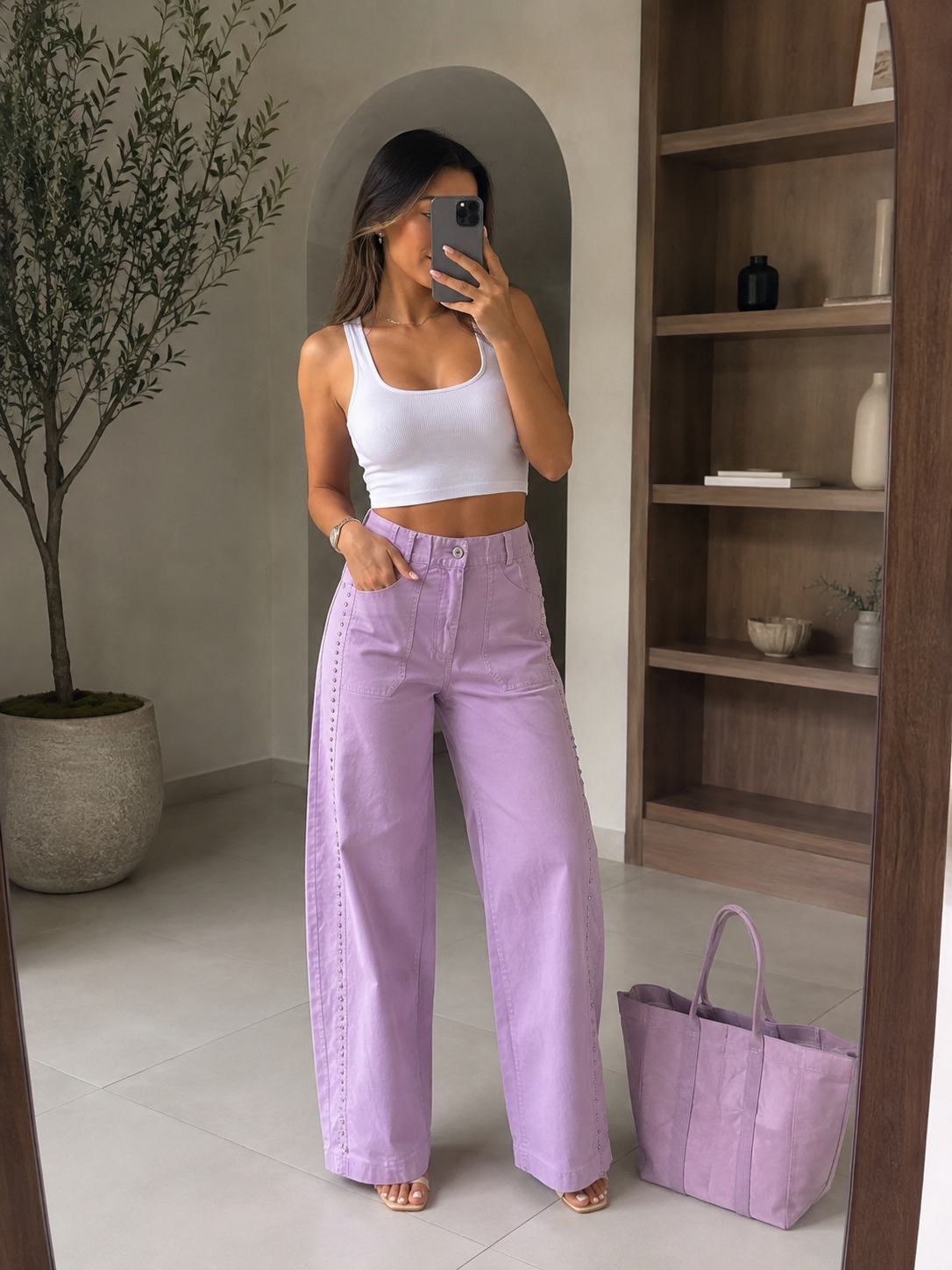 Dot Barrel Jean
