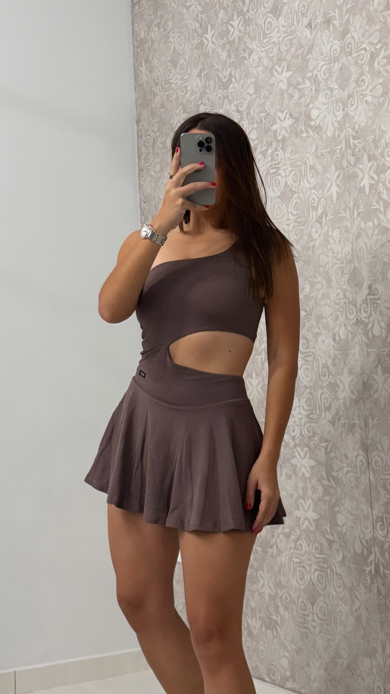 Mocha Asymmetric Dress