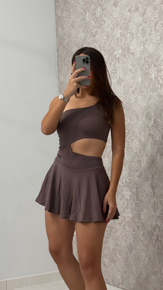 Mocha Asymmetric Dress