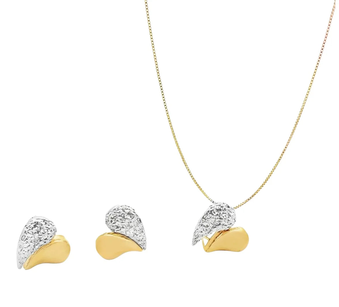 Two Tone Heart Earrings