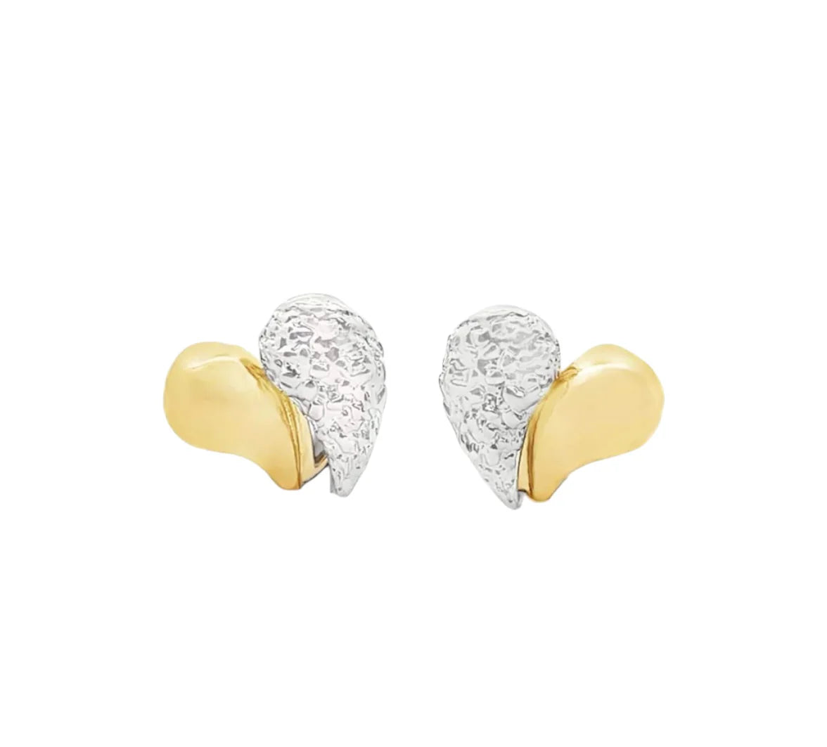 Two Tone Heart Earrings