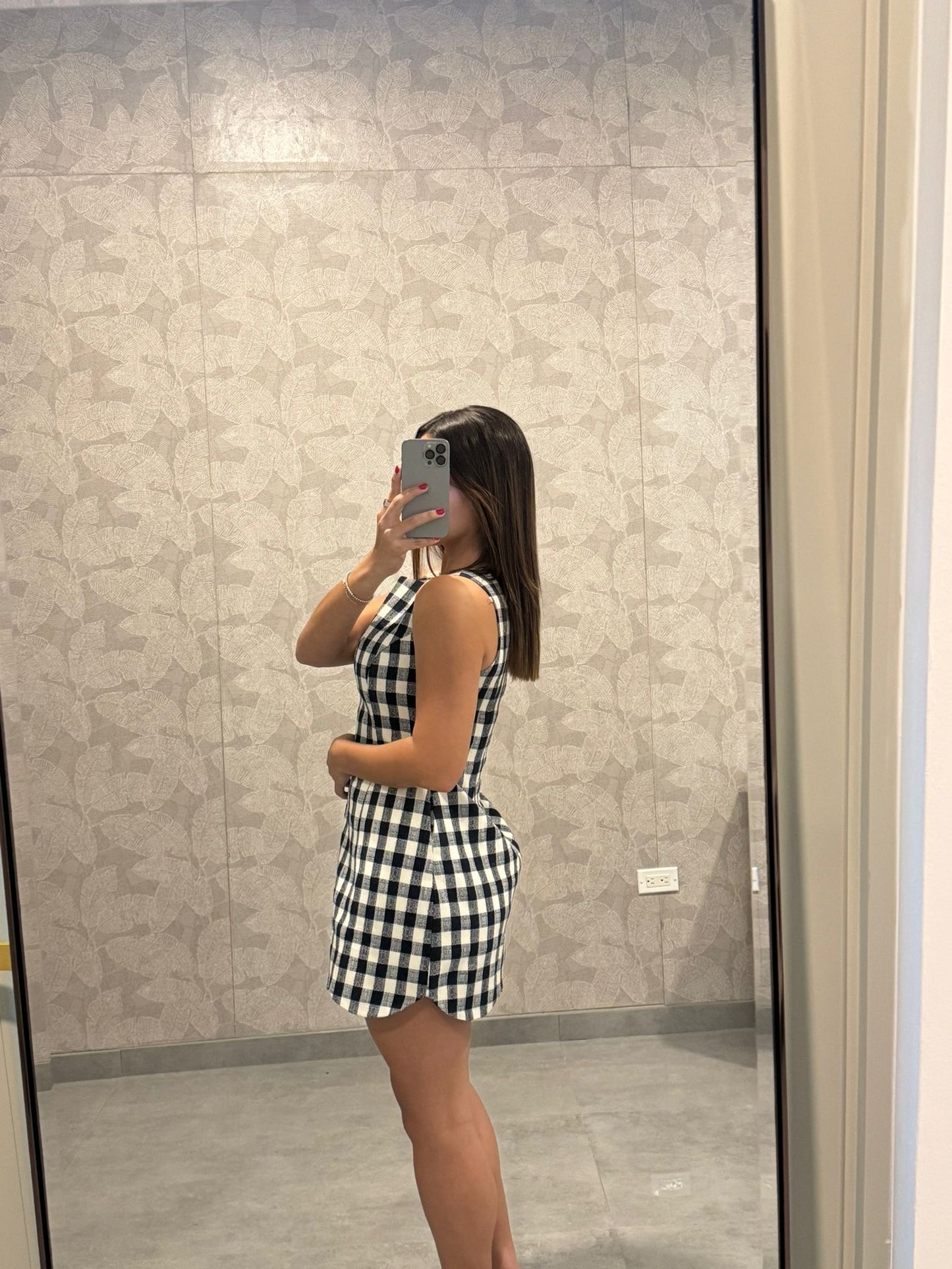 Textured Navy Dress