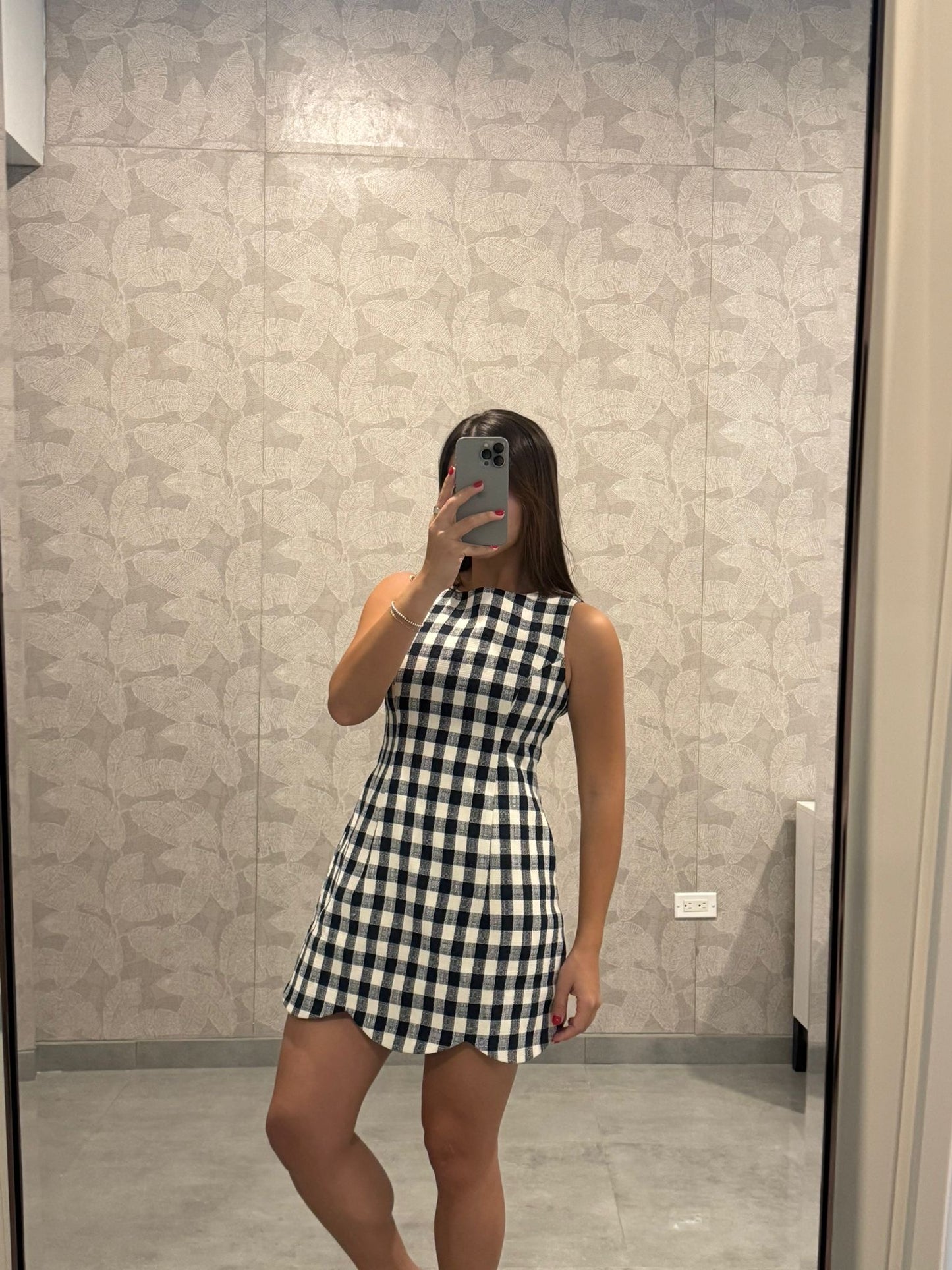 Textured Navy Dress