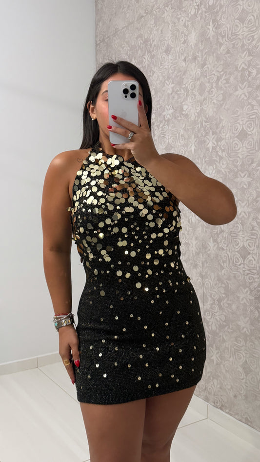 Sequin Metallic Knit Dress