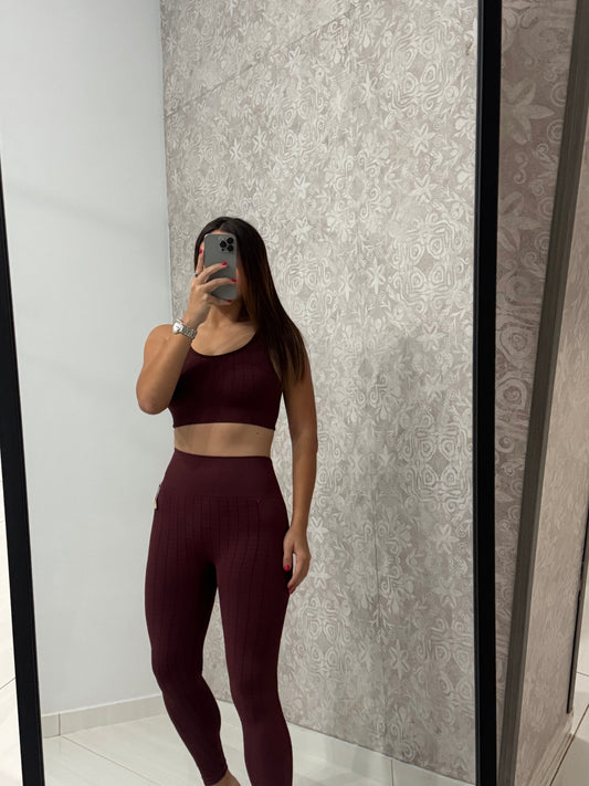 Wine Activewear Set