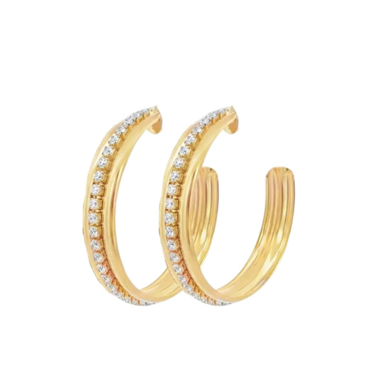 Barred CZ Tennis Hoops