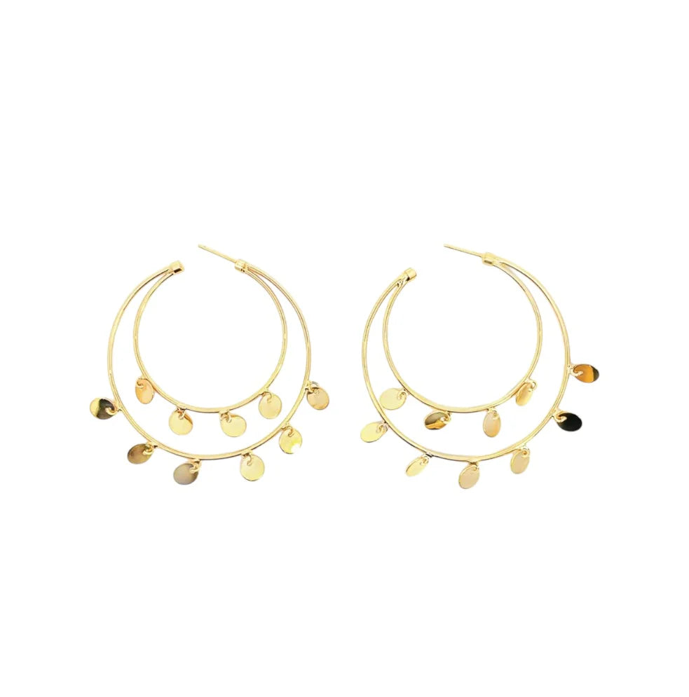 Dangle Disc Hoops